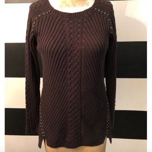 PHILOSOPHY Studded Sweater , Cotton, dark olive  M
